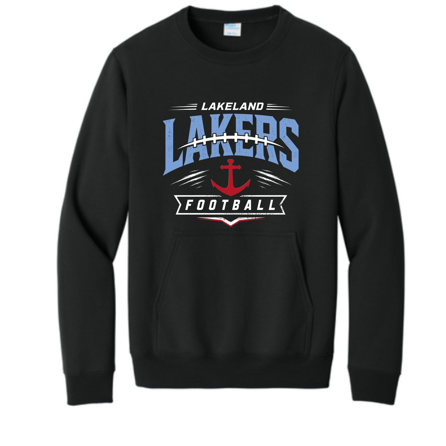 Lakeland Youth Football Spirit Wear Pocket Crew Sweatshirt