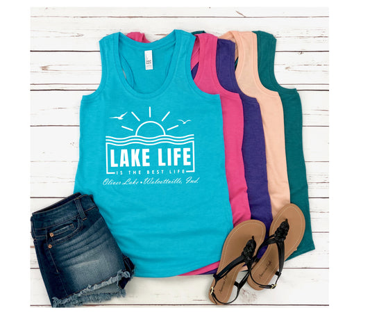Lake Life Tank Top Customized with Lake Name