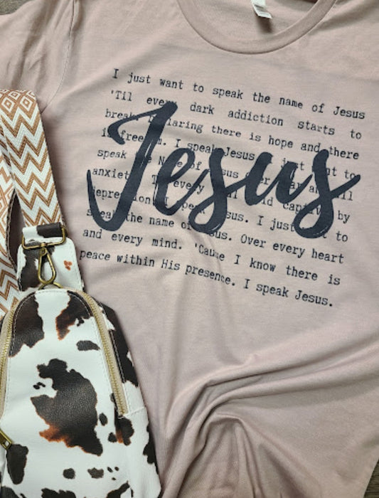 I Speak Jesus T-Shirt Black Print **Limited Availability***
